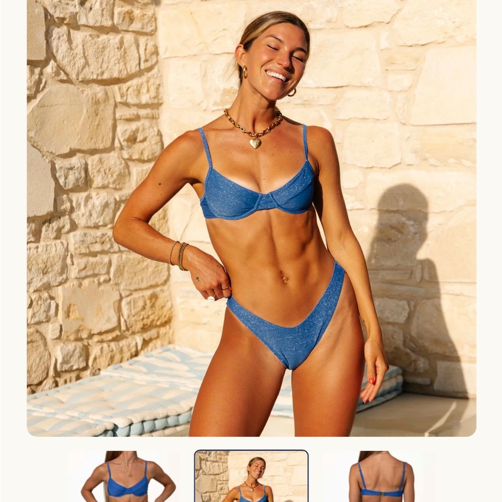 Honey Swim Blue Azure Shimmer Underwire Set - Medium BRAND NEW WITH TAGS